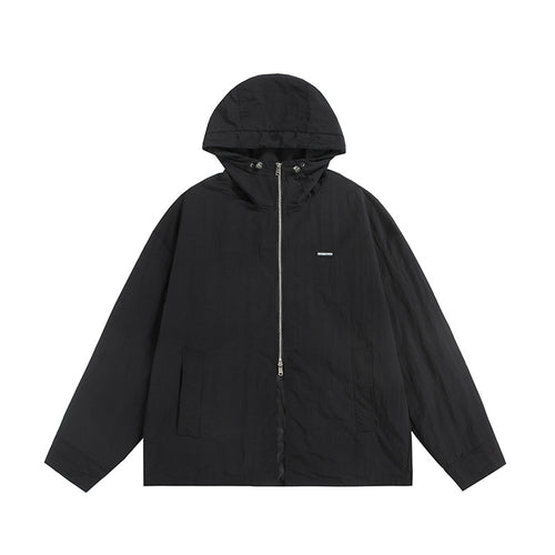 Unisex Ultraleichte Packbare Kapuzenjacke im Boxy-Relax-Schnitt mit Zwei-Wege-Metallreißverschluss Drune