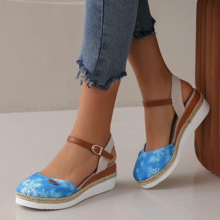 Damen Wedge-Sandalen mit geflochtenem Riemendesign und komfortablem Fußbett Drune