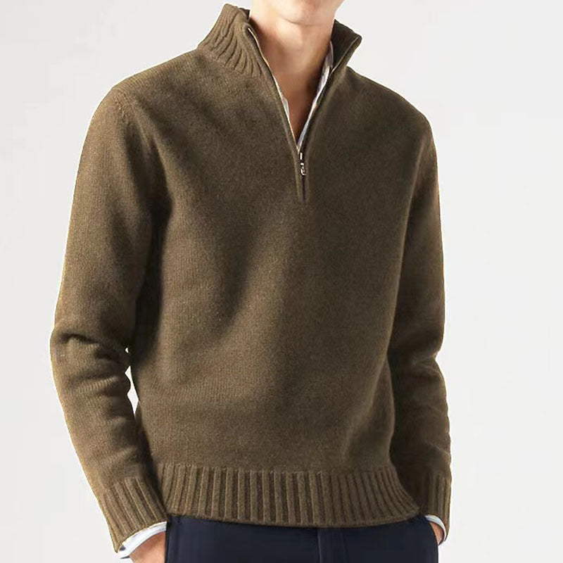 Herren Pullover mit hohem Kragen und modernem Reißverschluss Drune