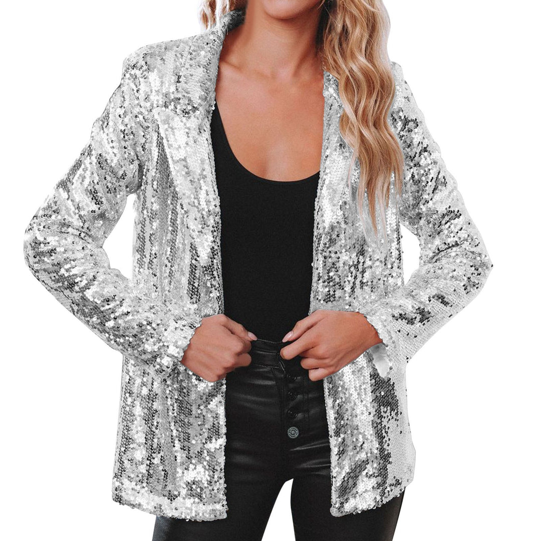 Damen Glitzer Blazer Drune