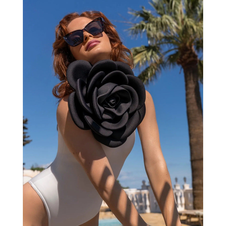 Damen Einteiliger Badeanzug mit einzigartigem Blumendesign Drune