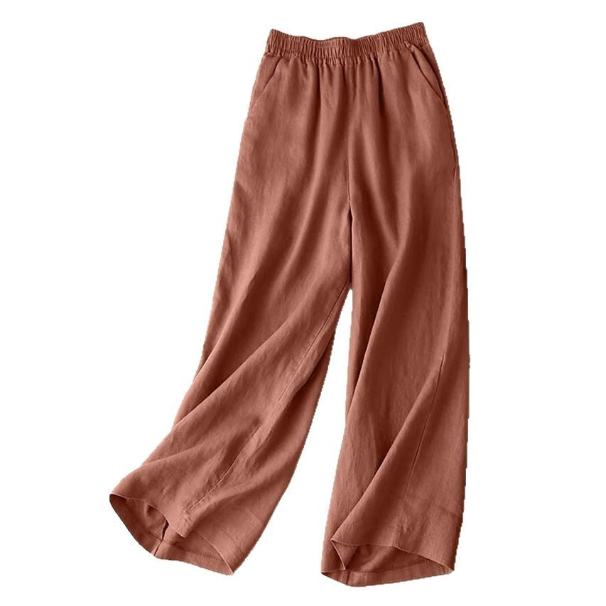 Damen Elegante Freizeithose mit elastischem Bund und seitlichen Taschen Drune