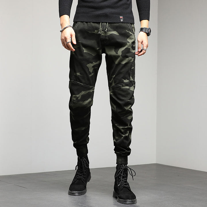 Herren Cargojogger mit Camouflage‑Muster, ergonomischen Kniepaneelen und elastischem Tunnelzugbund Drune