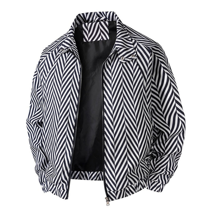 Herren Modische Freizeitjacke mit Streifenmuster Drune