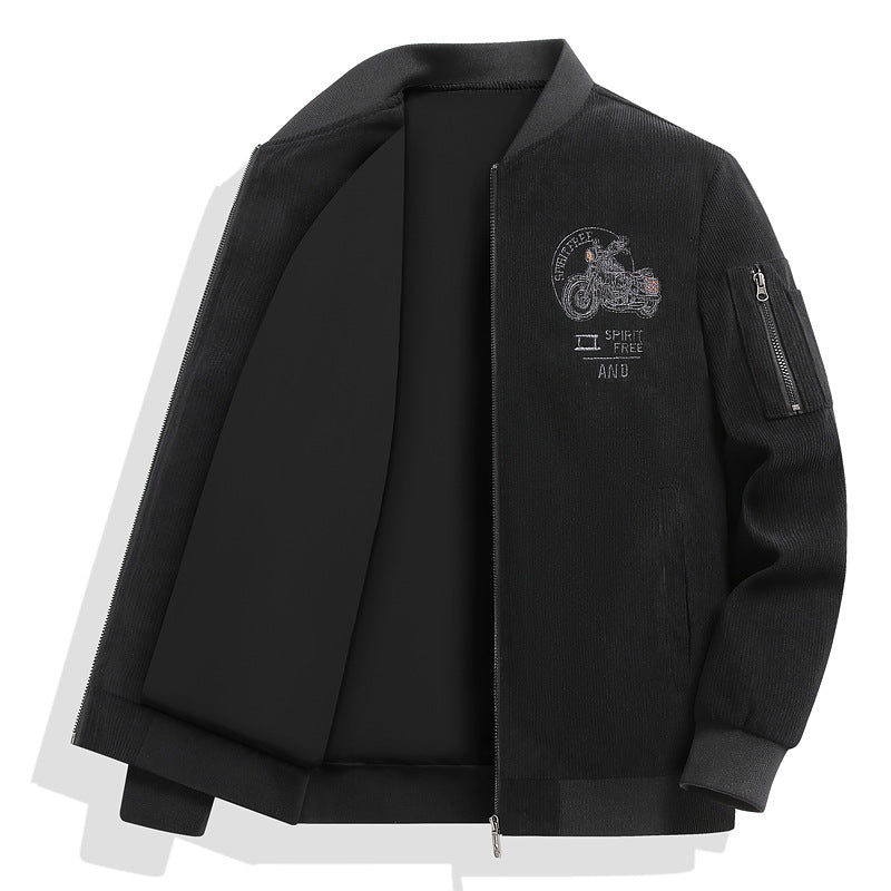 Herren Modische Bomberjacke mit stylischem Motorrad-Design Drune