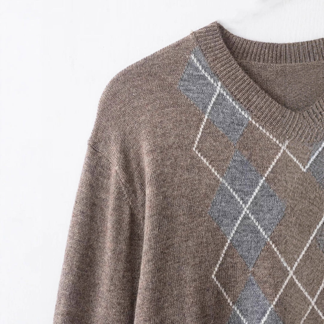 Damen Pullover mit elegantem Rautenmuster Drune