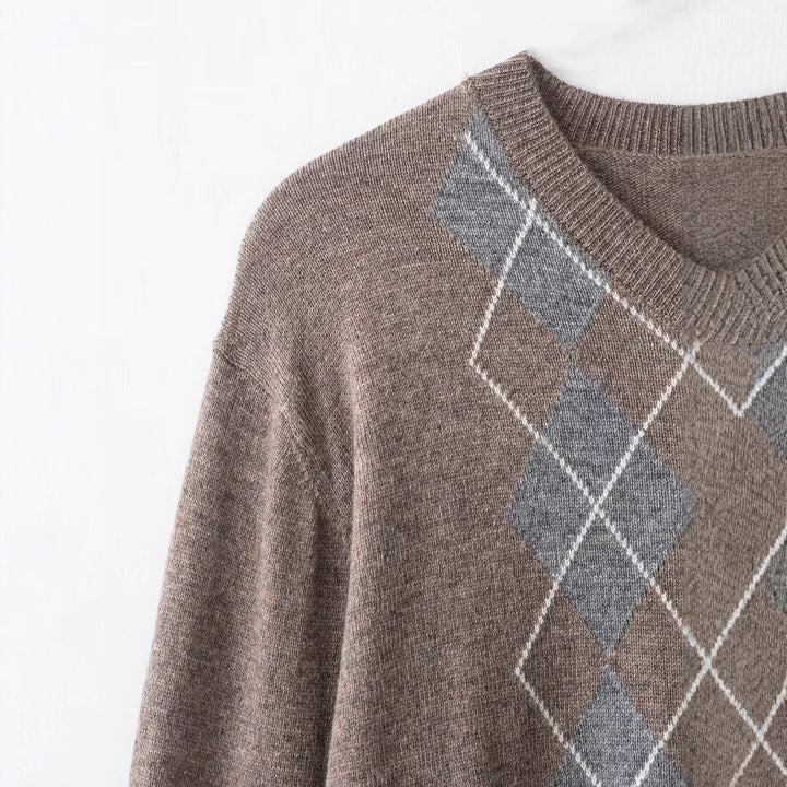 Damen Pullover mit elegantem Rautenmuster Drune