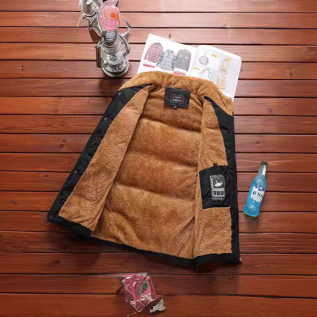 Herren Ärmellose Thermo-Steppweste mit kuscheligem Teddy-Innenfutter und aufgesetzten Klappentaschen Drune