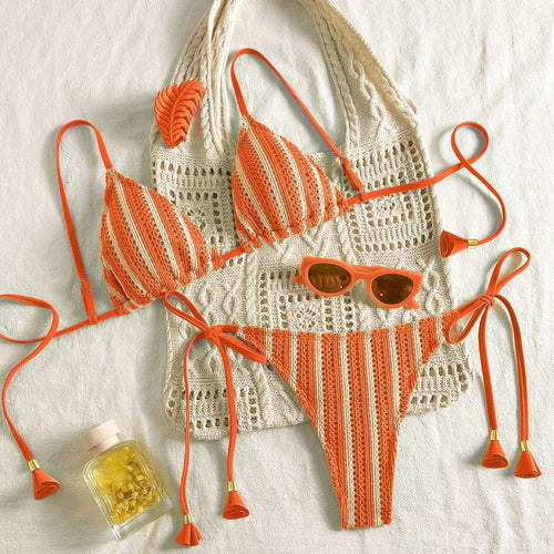 Damen Strappy Bikiniset mit verstellbaren Trägern Drune