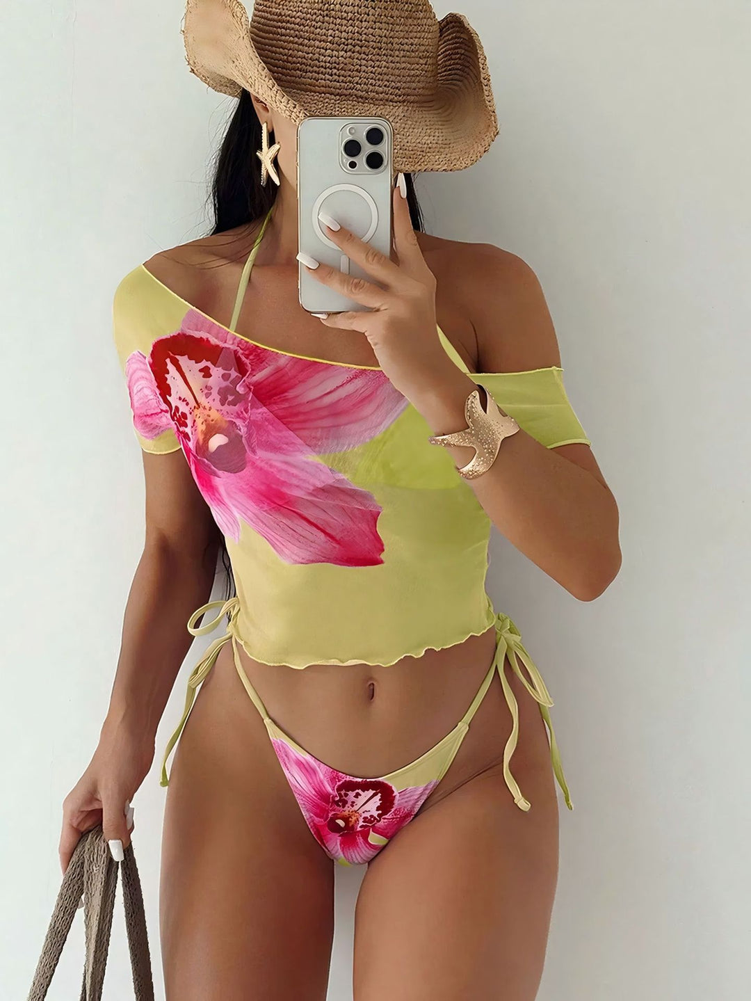 Damen Oberteil-Bikini mit floralem Design Drune