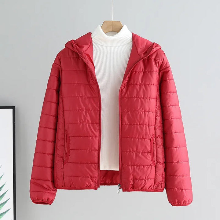 Damen gesteppte Übergangsjacke mit praktischen Taschen und Kapuze Drune