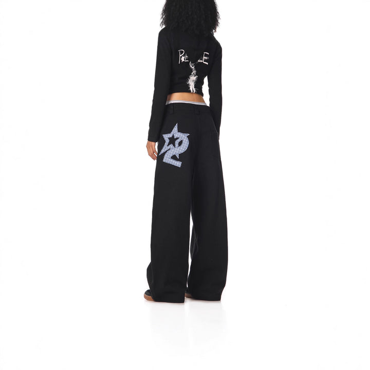 Damen Weitgeschnittene modische Stoffhose Drune