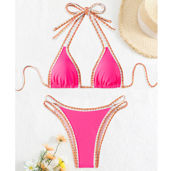 Damen Triangel-Bikini mit dekorativen Bändern Drune