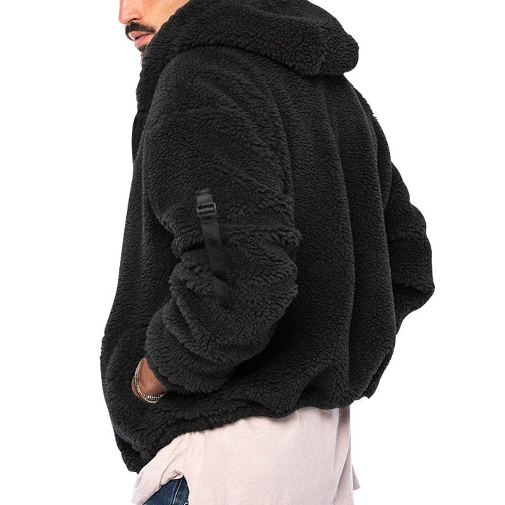 Herren Fleecejacke mit weichem Innenfutter und Kapuze Drune