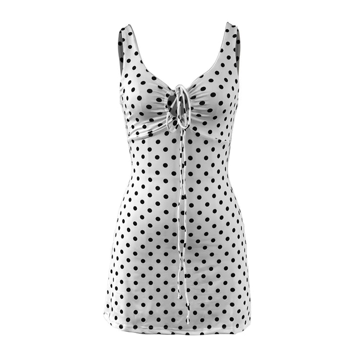 Damen Kurzärmliges Sommerkleid mit Knotenverschluss Drune