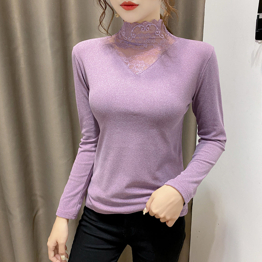 Damen Shirt mit elegante Spitzendetails Drune