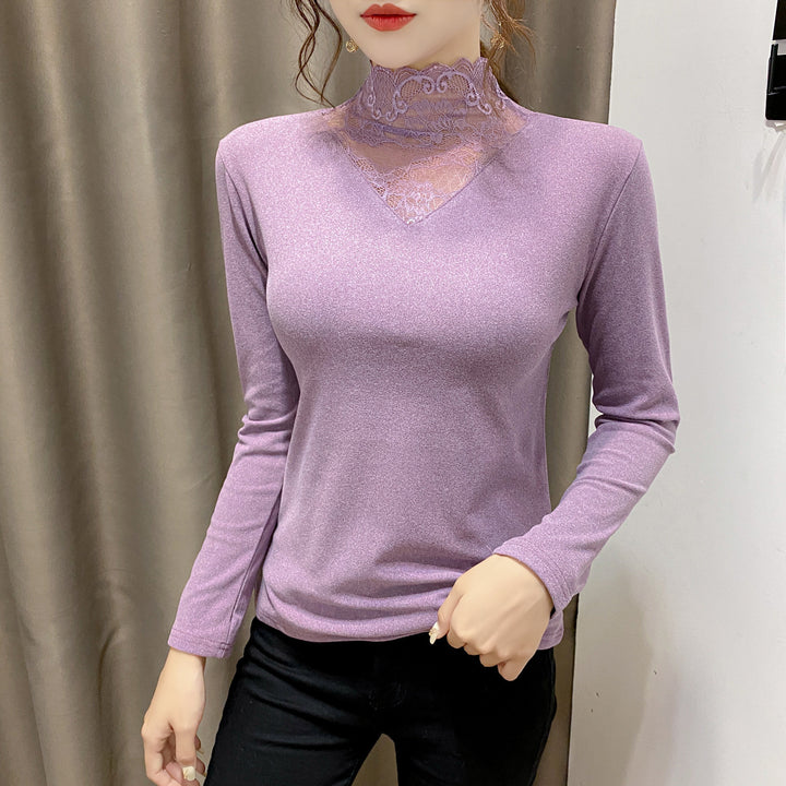 Damen Shirt mit elegante Spitzendetails Drune