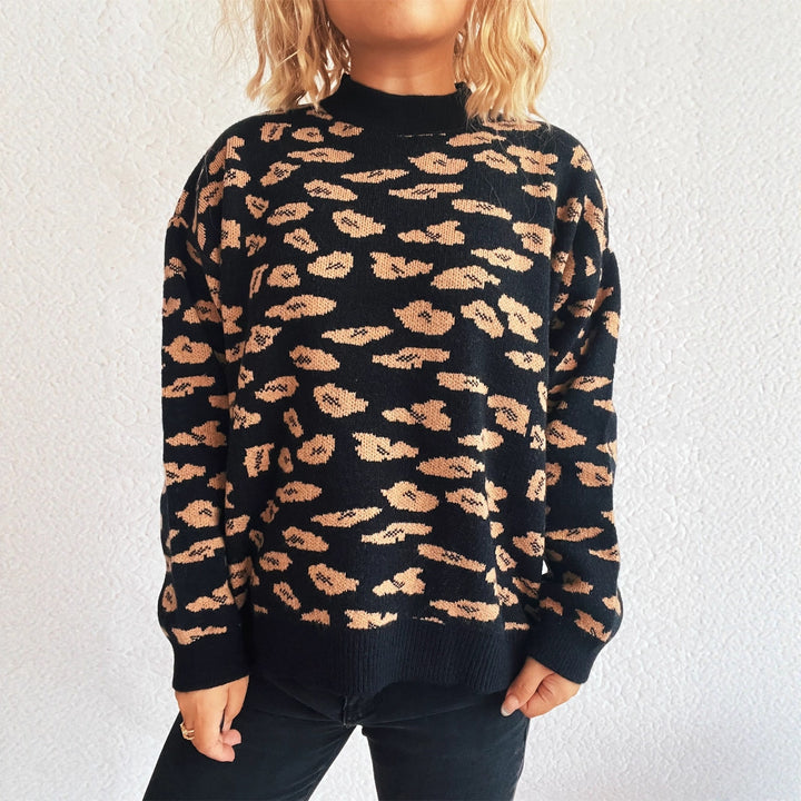 Damen Strickpullover mit modernem Tiermuster und lässigem Schnitt Drune
