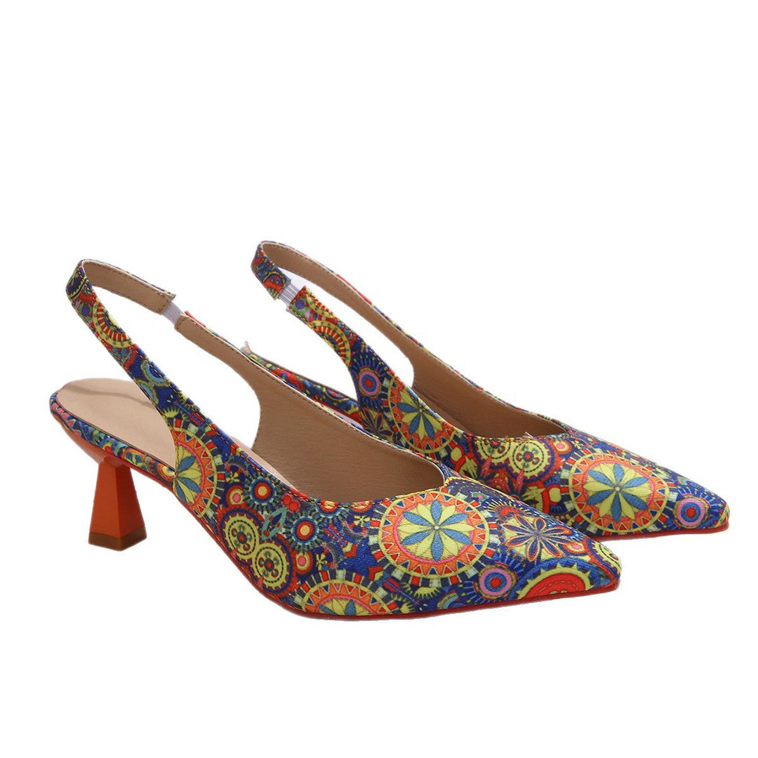Damen Slingpumps mit kunstvollem Muster Drune