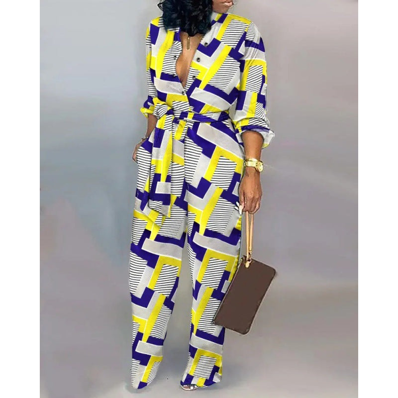 Damen Denim Jumpsuit mit modischem Patchwork-Design und praktischen Taschen Drune