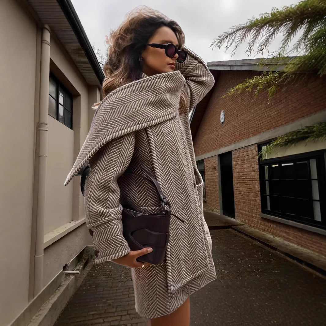 Damen Luxus Oversized-Jacke mit strukturiertem Design Drune