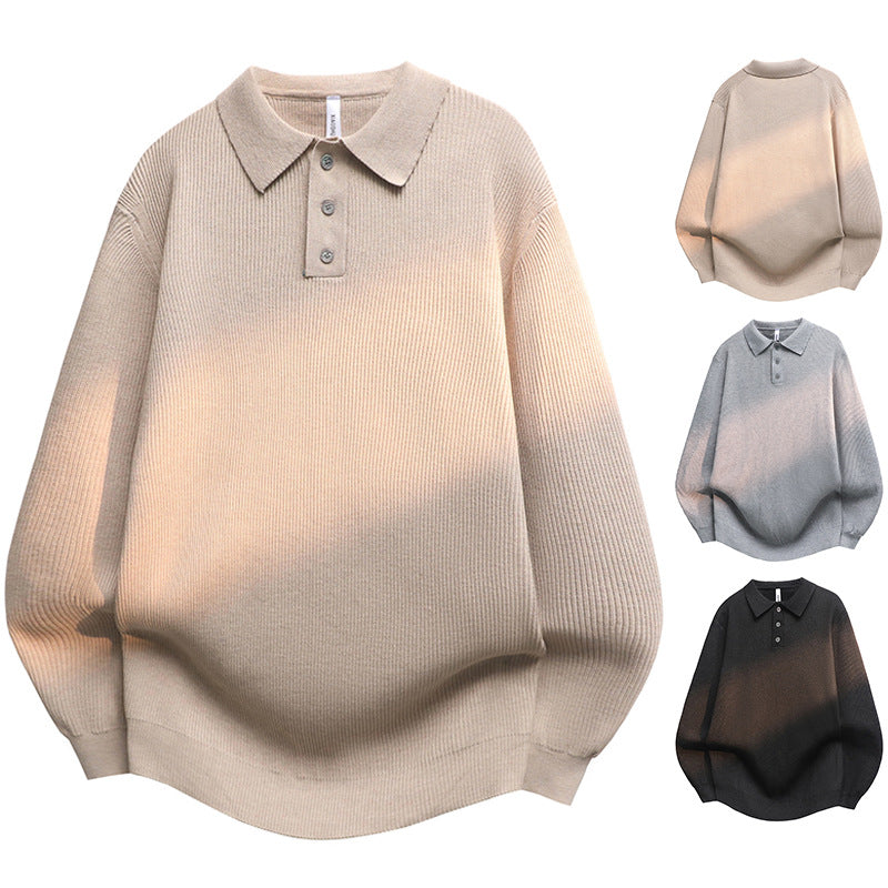 Herren Modisches Strickoberteil mit Knopfleiste Drune