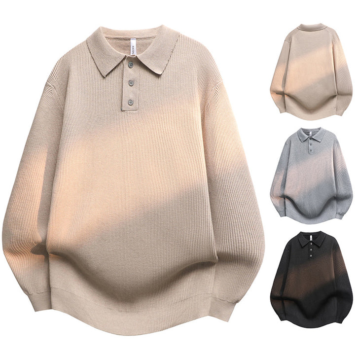 Herren Modisches Strickoberteil mit Knopfleiste Drune