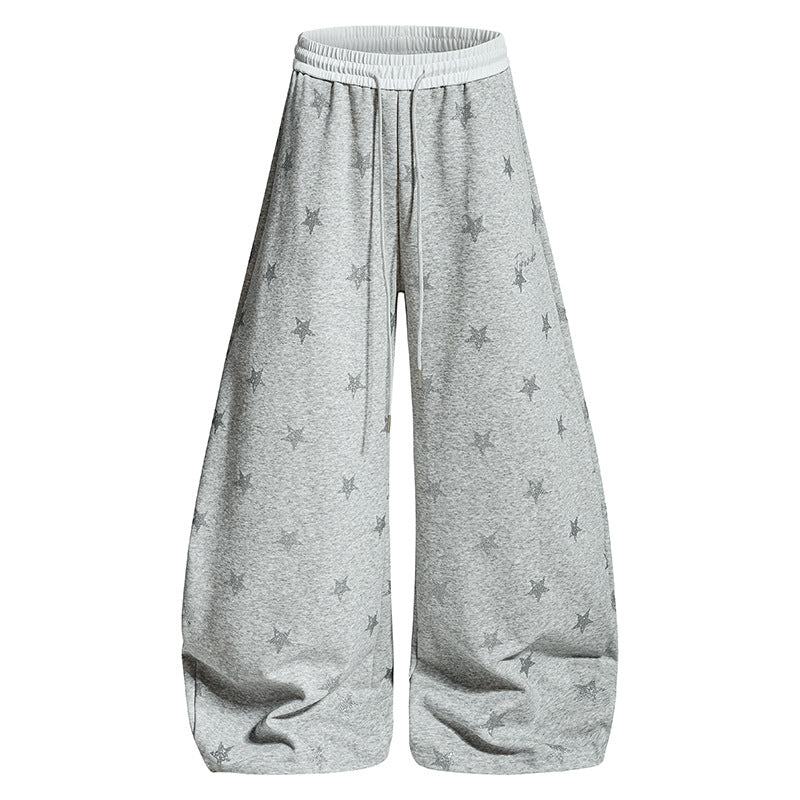 Damen Weite Lounge-Hose mit Sternenprint und elastischem Tunnelzug Drune