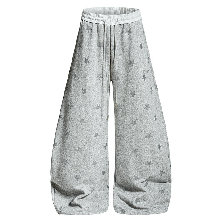 Damen Weite Lounge-Hose mit Sternenprint und elastischem Tunnelzug Drune