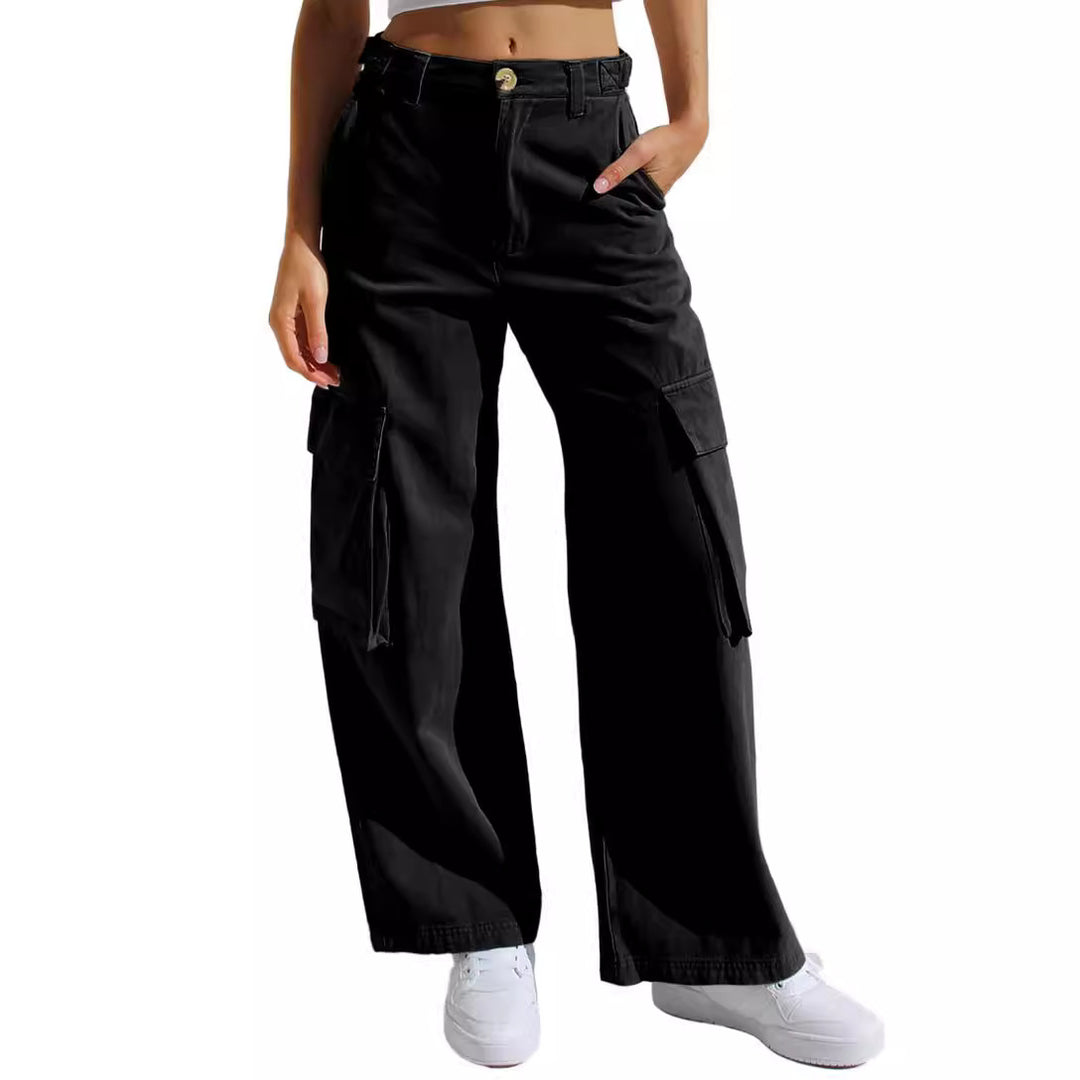 Damen Moderne Cargo-Hose mit funktionalen Seitentaschen und lässigem Schnitt Drune