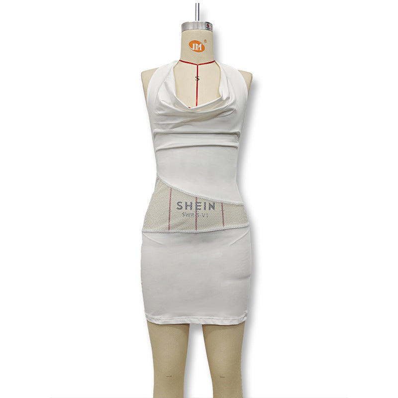 Damen Figurbetontes Minikleid mit elegantem Neckholder und raffinierter Drapierung Drune