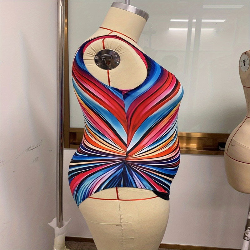 Damen Einteiler Badeanzug mit modischem Spiralmuster Drune
