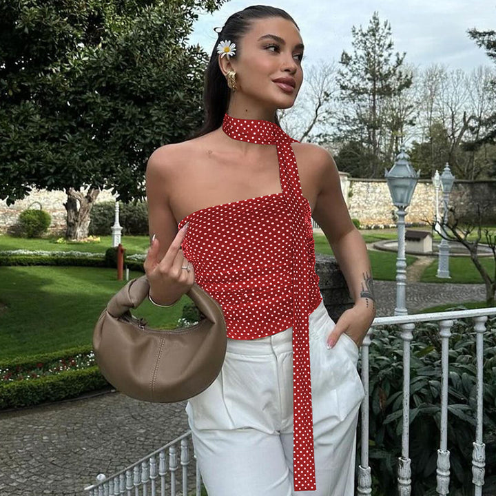 Damen Charmantes Trägertop mit verspieltem Punktedesign Drune