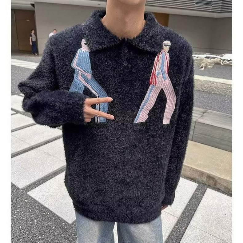 Herren Modischer Strickpullover mit grafischen Akzenten Drune