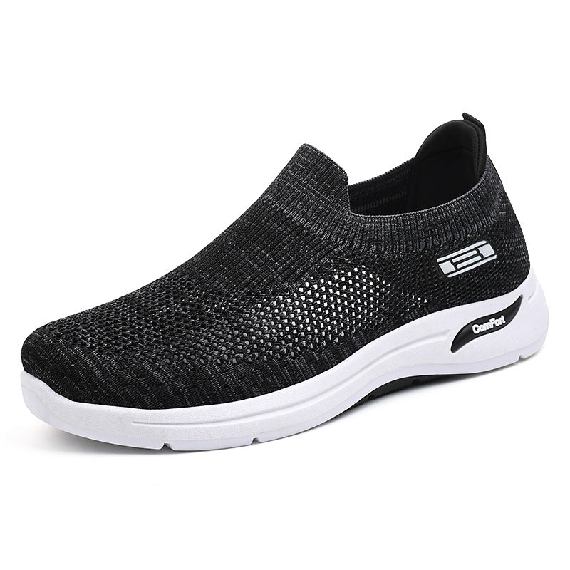 Damen nan nahtloser Strick-Slip-On Alltagswalker mit elastischem Knöchelschaft und stoßdämpfender Luftkissen-Zwischensohle Drune