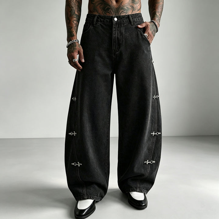 Herren Modische Weit geschnittene Jeans Drune