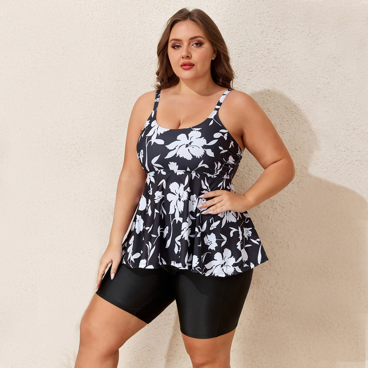 Damen Tankini-Set mit modischem Oberteil und figurbetonten Shorts Drune