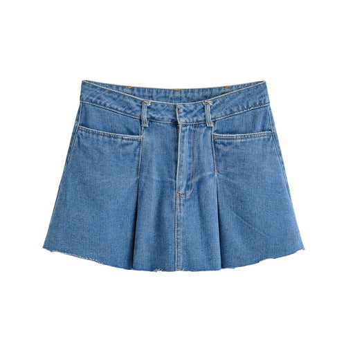 Damen Jeansrock mit lässigem A-Linien-Schnitt und dezenten Falten Drune