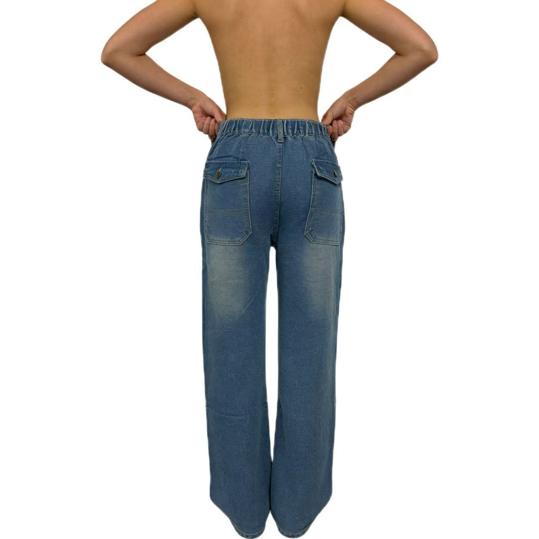 Damen High-Waist Jeans im Vintage-Stil Drune