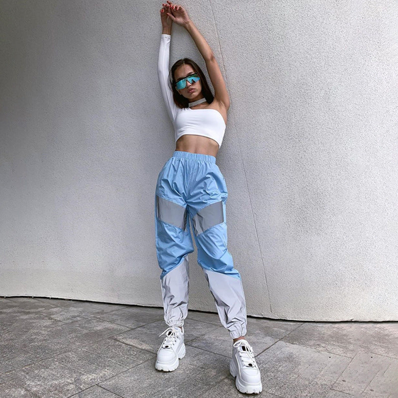 Damen Sportliche Cargo-Hose mit elastischem Bund und reflektierenden Akzenten Drune