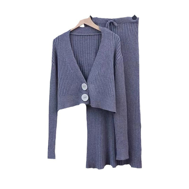 Damen Strickkleid mit passender Cardigan Drune