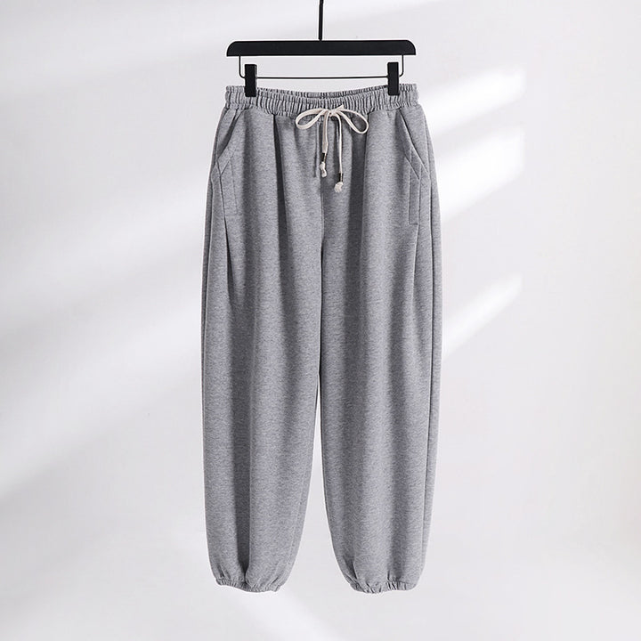 Damen Lässige Jogginghose aus weichem Baumwoll-Mix mit Tunnelzug und elastischen Knöchelbündchen Drune