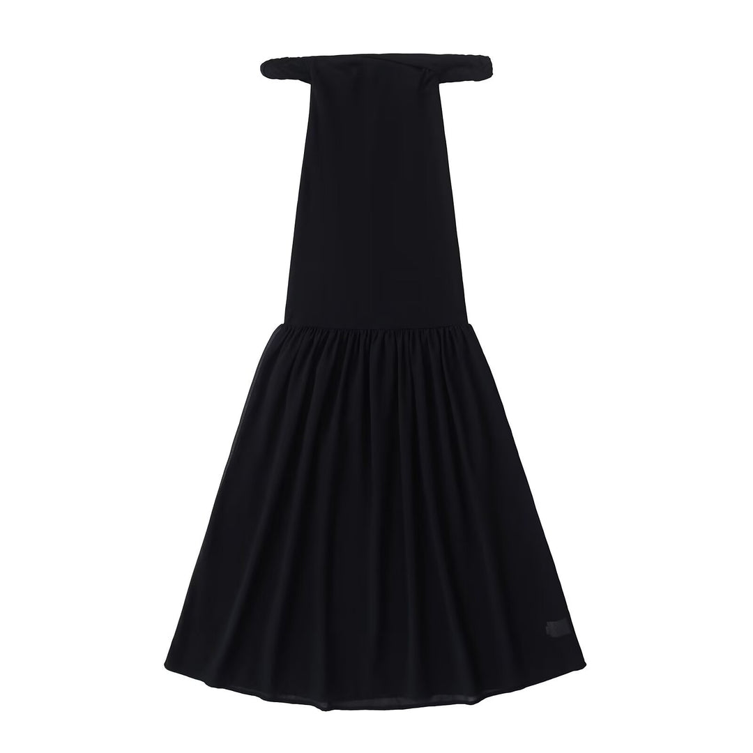 Damen Maxi-Kleid mit elegantem Schößchen Drune