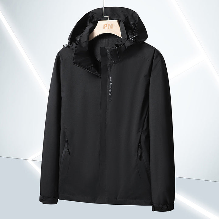 Herren Leichte Softshell-Funktionsjacke mit atmungsaktivem Meshfutter und verstellbarer Kapuze Drune