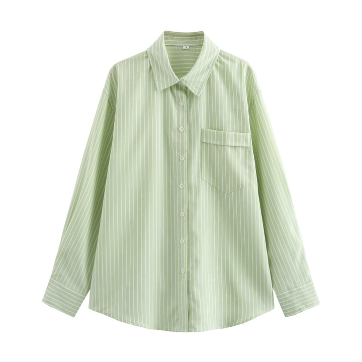 Damen nan lockere Oversize-Hemdbluse mit klassischem Kragen, durchgehender Knopfleiste und abgerundetem Saum Drune