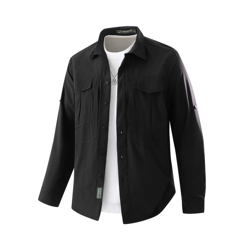 Herren Praktisches Outdoor-Hemd mit vielen Taschen Drune