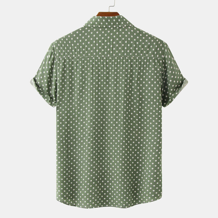Damen Kurzarmbluse im modernen Polka-Dots-Design mit luftiger Passform Drune