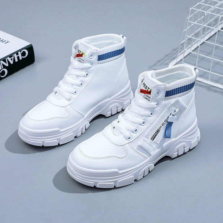 Damen Hohe Sneakers mit modischem Reißverschluss und atmungsaktivem Innenfutter Drune