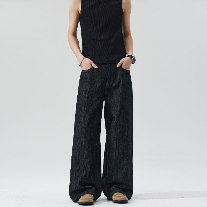 Herren Oversize-Denim-Palazzohose mit extra weitem Bein und soften Drape-Effekt Drune