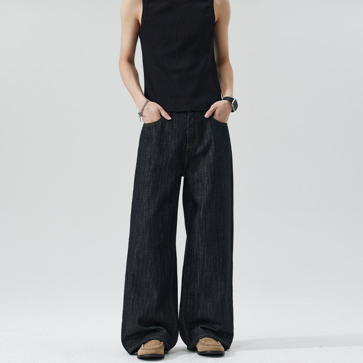 Herren Oversize-Denim-Palazzohose mit extra weitem Bein und soften Drape-Effekt Drune
